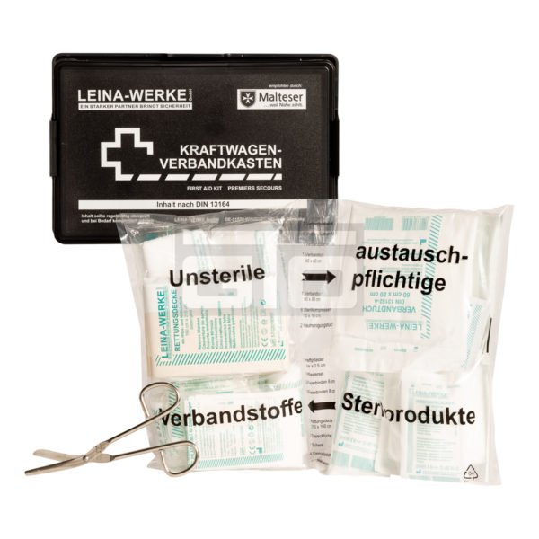 First aid kit with holder