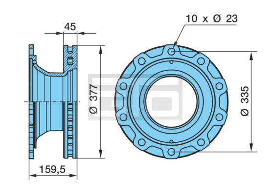 BRAKE DISC FOR SB 3745 10H ABS TU