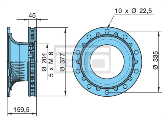 BRAKE DISC FOR SB3745 10HOLE ABS IBD