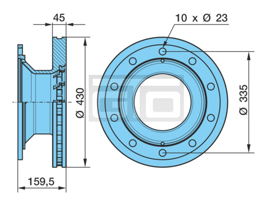 BREMSSCHEIBE FUER SB 4345 POLRADAUFN. TU