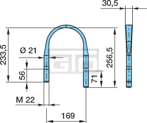 VEER U-BOUT M22X256(233)X169 R74