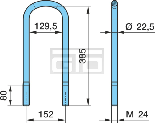VEER U-BOUT M24X385X152R-90/R45