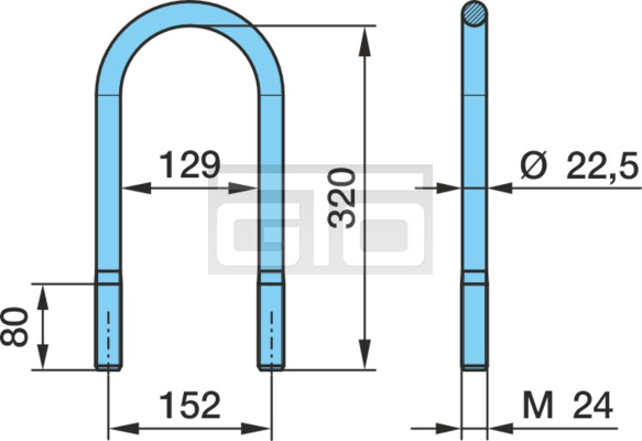 VEER U-BOUT M24X320X152R-64/---