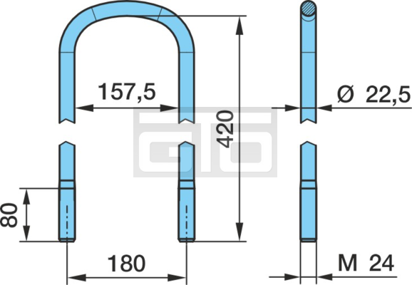 FEDERBUEGEL M24X420X180 R135/R50