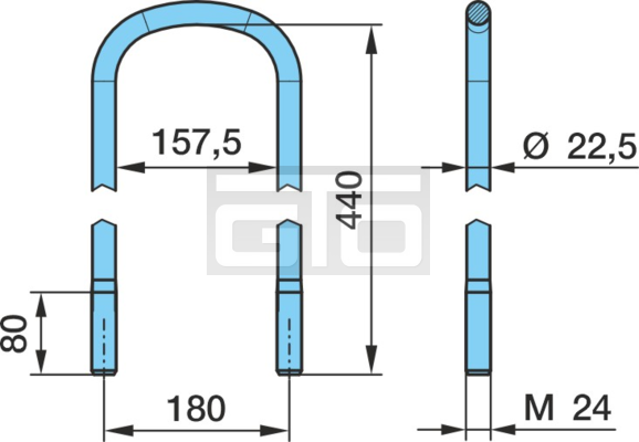 FEDERBUEGEL M24X440X180 R135/R50