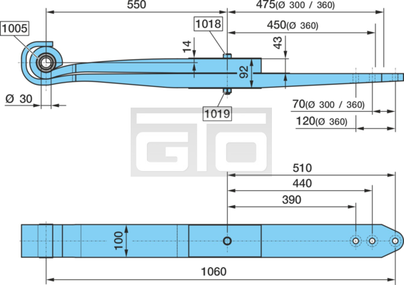 SPRINGOT- 550/450+475 ,SGS2X43 H= 92