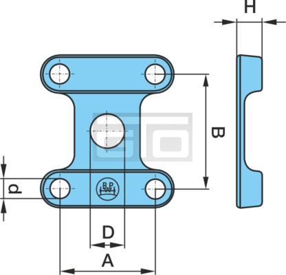 FEDERPLATTE F120 LB125X150/26H33 BO_25,5
