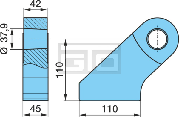 HALTER 110x178x129x45 Ø37,9 R38 RE