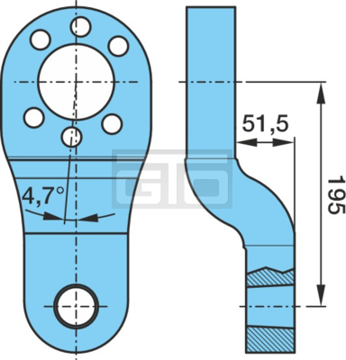 STEER.LEVER 195LG 51,5GK -4,7G