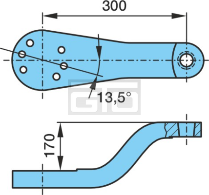 STEERING LEVER 300LG 170GK 13,5G