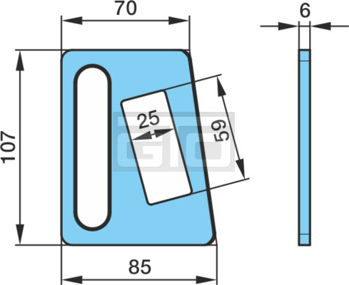 PLAAT 85(70) x 107 x 6
