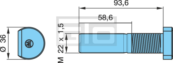 WHEEL STUD M22X1,5X_93 10.9 CD