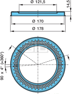 ABS UITLAATRING Z=90 ECO-PLUS3