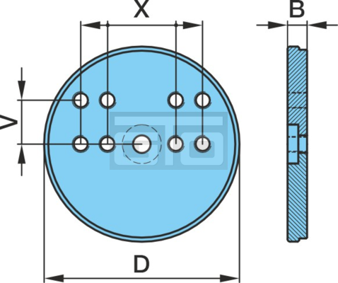 SCHEIBE F.LB /V= 0/55/-- RD250X20 70/120