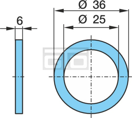 SCHIJF Ø36/Ø25/6