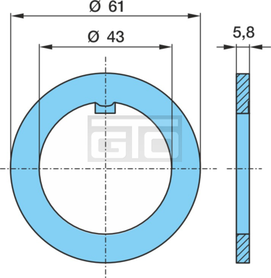 SCHEIBE 43/61X5,8 8T ECO