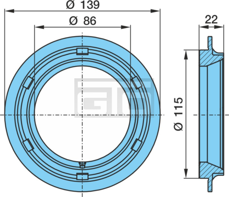 Drukring 8T ECO met O-ringgroef