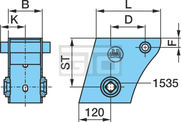 HANGER BRACKET E 184X242X125S130/35