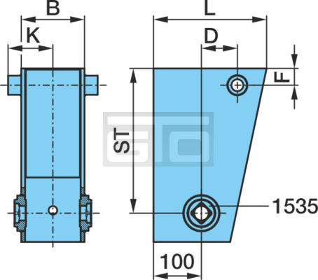 HANGER BRACKET E 302X236X132S_75/35