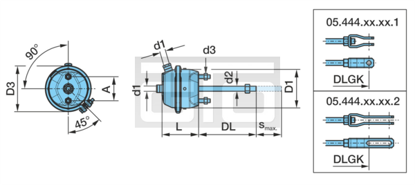 BRAKE CHAMBER-BPW 12/__ DLGK=227