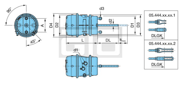 ZYLINDER-BPW 24"/30" DLGK=227#