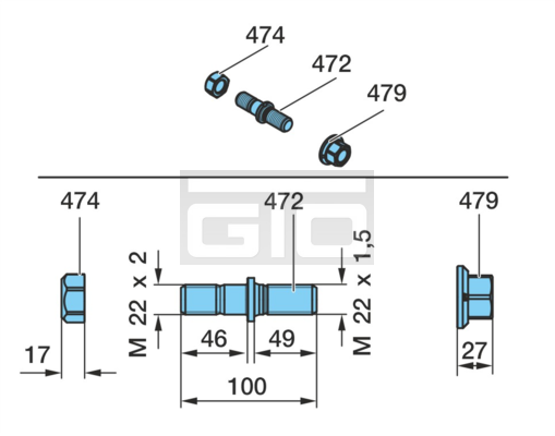 WHEEL STUD ASSEMBLY