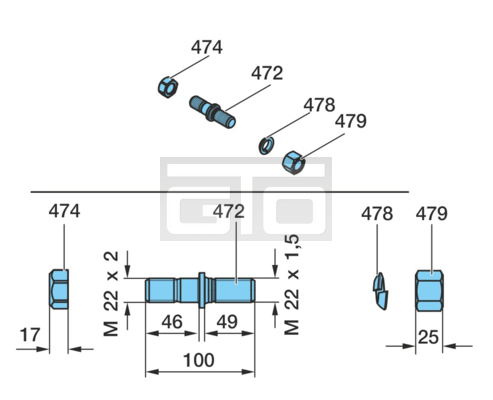 WHEEL STUD ASSEMBLY
