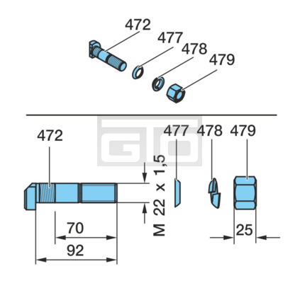 WIELBOUTENSET 1X Z_ 22X1,5X___ 25H