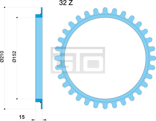 RING D220/152X15SPEED-SENSOR/EXCITERRING