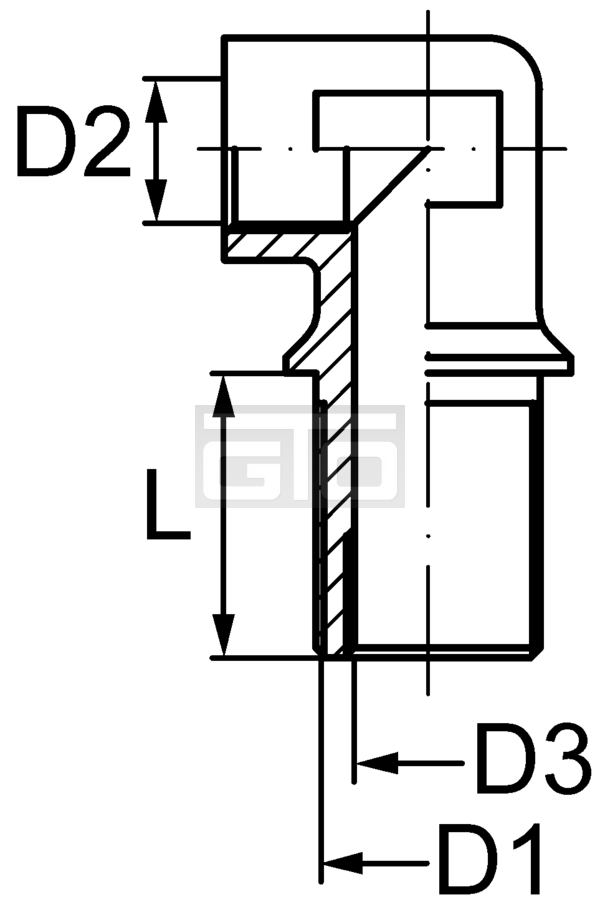 Knie M26x1.5 - M22x1.5