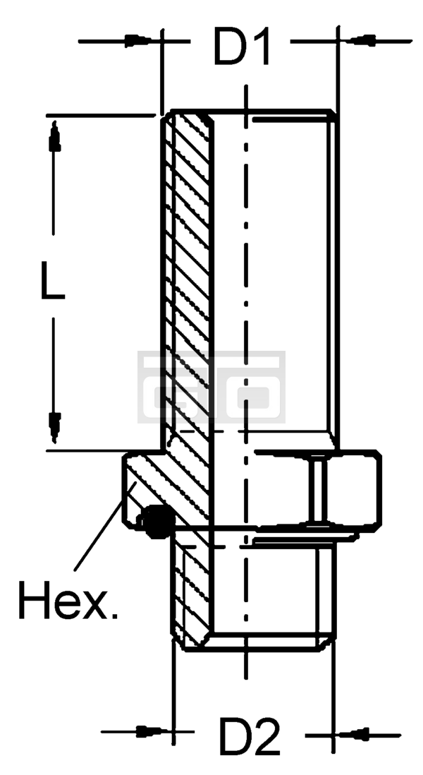 Schotkoppeling 2 x M16 L = 50 mm