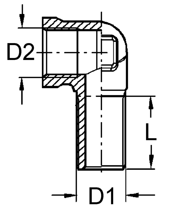 Kniekoppeling M22bu-M22bi