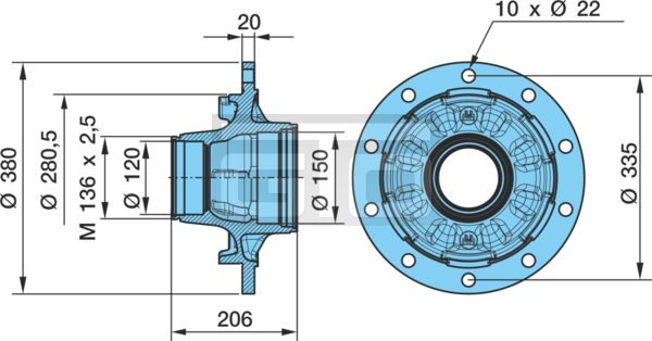 HUB HZF ECOP10010 AL
